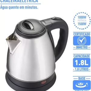 Chaleira Elétrica - Preto - Inox - 127v - Agratto