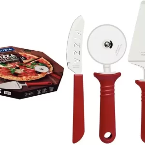 Kit para Pizza 14 Peças Pizza Laminas de Aço Inox e Cabos de Polipropileno Tramontina Pizza Vermelho