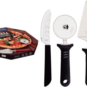 Kit para Pizza 14 Peças Pizza Laminas de Aço Inox e Cabos de Polipropileno Tramontina Pizza Preto